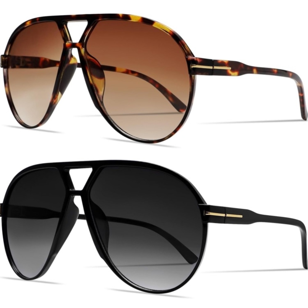 GuVivi (Amazon) | 2 Pairs, Aviator Sunglasses